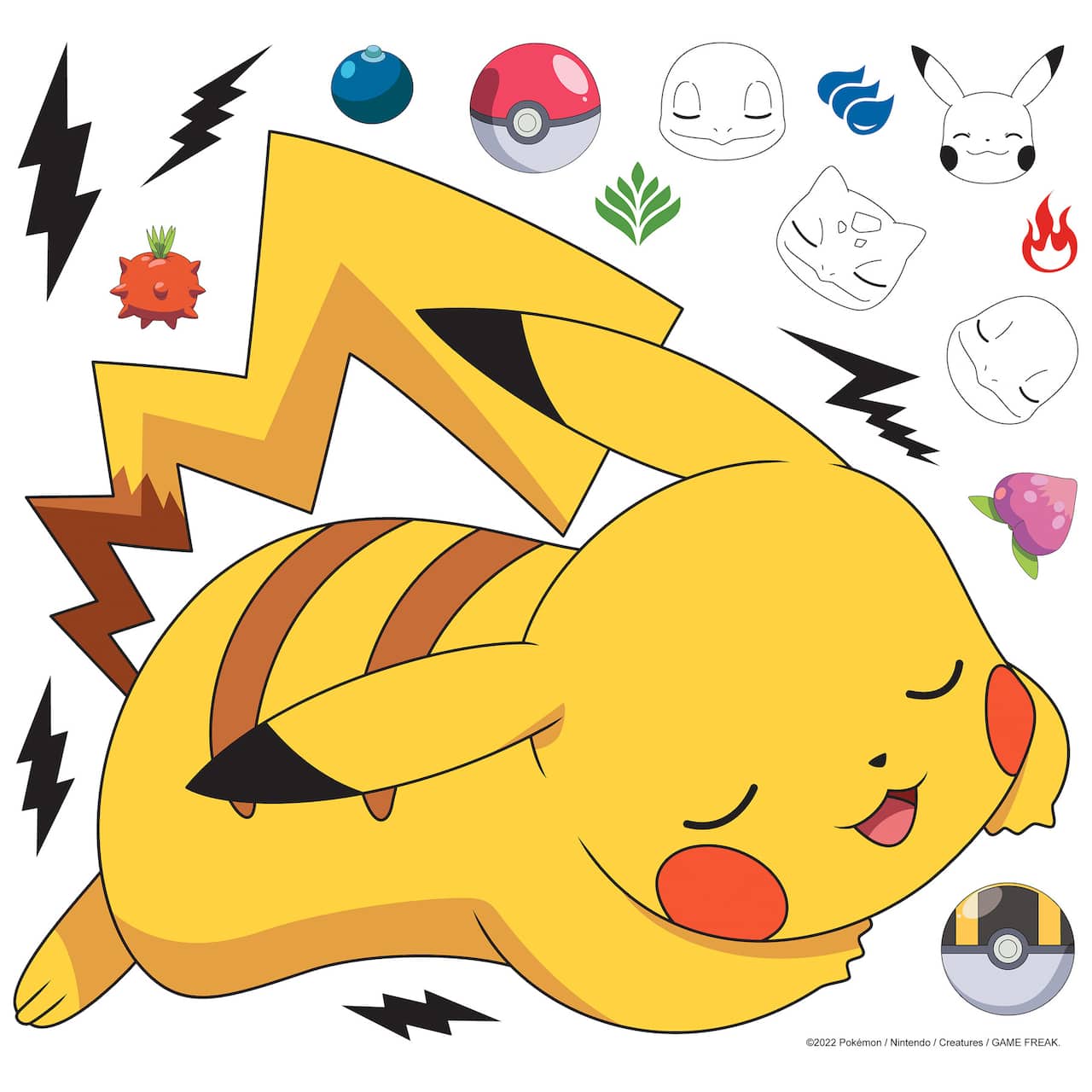 RoomMates Pokemon Sleeping Pikachu Giant Peel & Stick Wall Decals